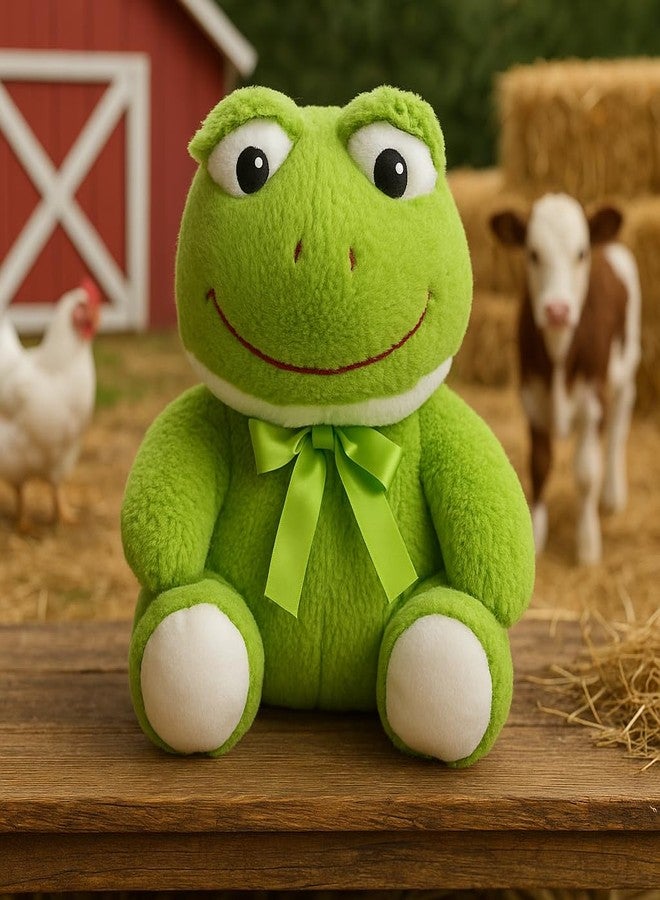 Dimpy Stuff Plushie - Green Plush Frog Soft Toy, 25 cm (10") - Huggably Soft Cuddly Gift Idea Kids Adults - Image 1